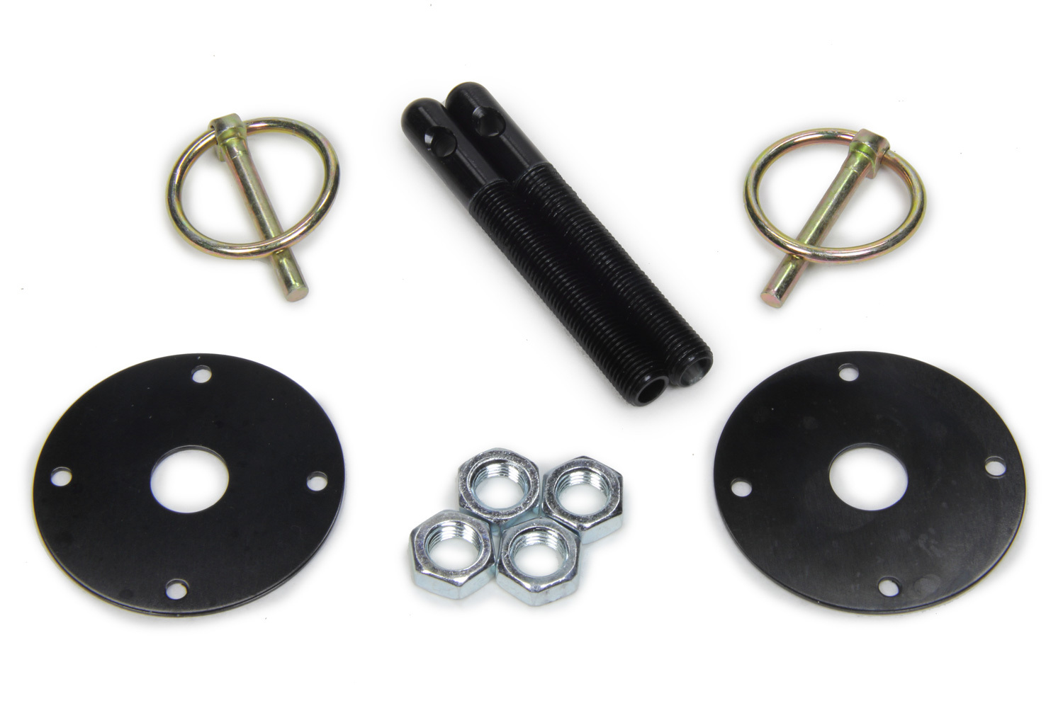 Hood Pin Kit 3/8in Alum Black 2-pack