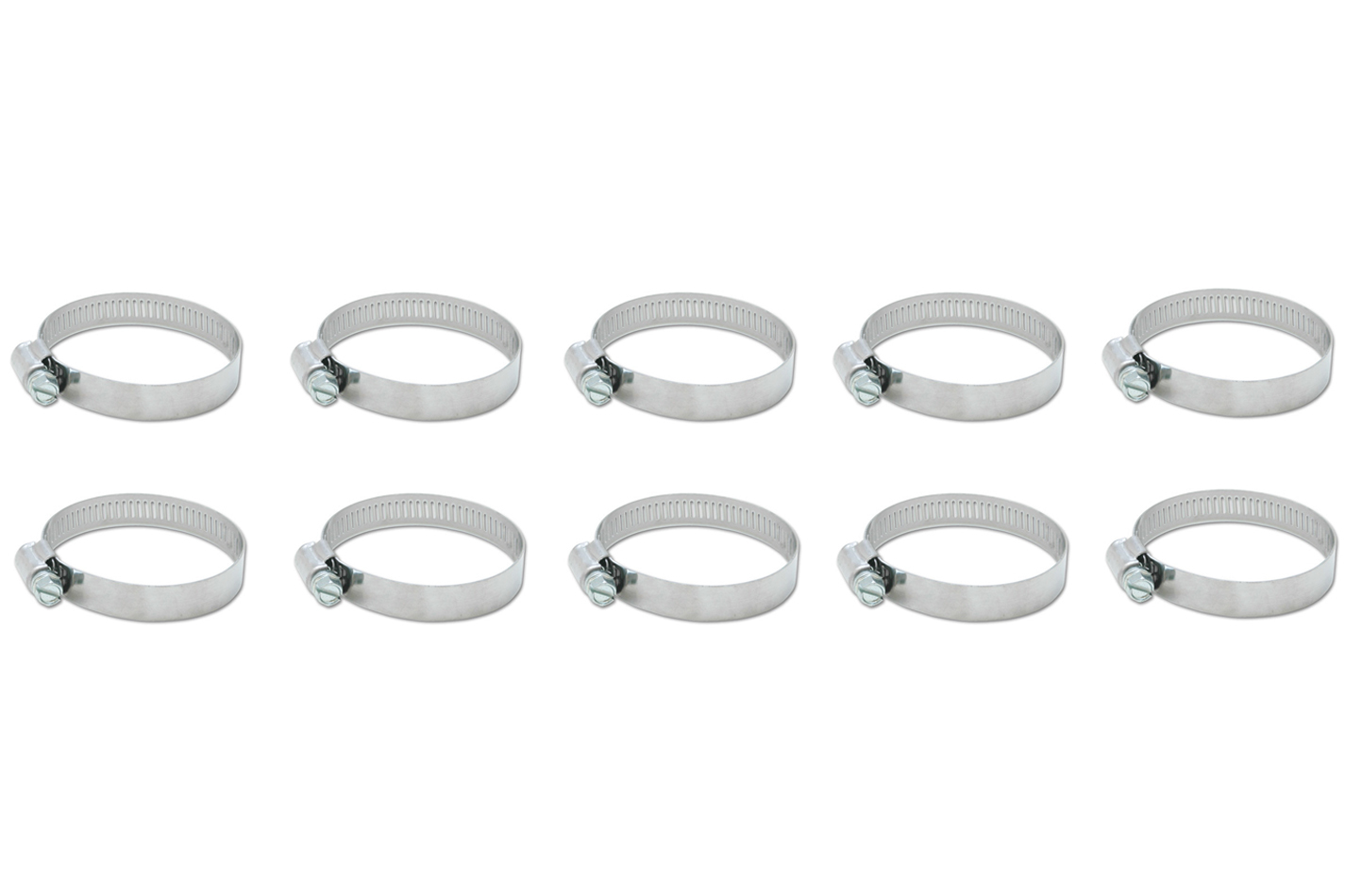 S.S. Worm Gear Clamps 4.56in to 5.51in 10 Pack