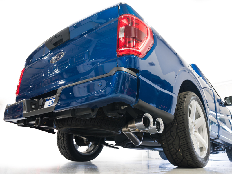 AWE 21-25 Ford F150 (14th Gen Reg Cab) Cat-Back Exhaust - 4.5in Dual Side Exit Chrome Tips